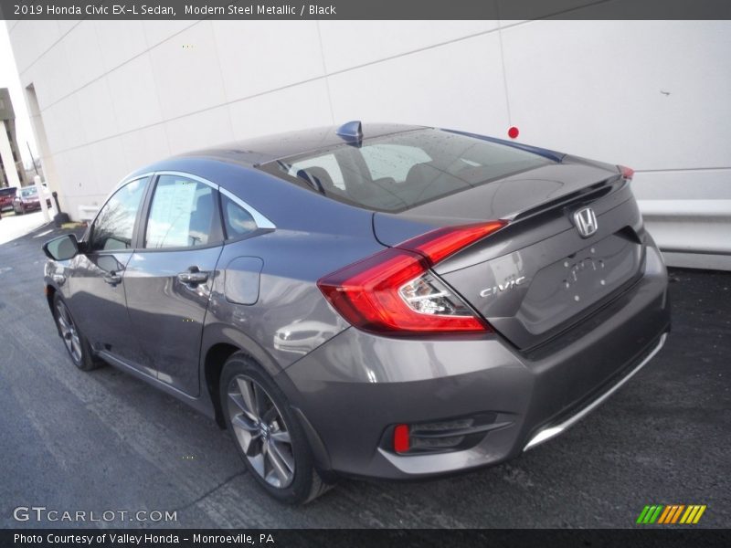 Modern Steel Metallic / Black 2019 Honda Civic EX-L Sedan