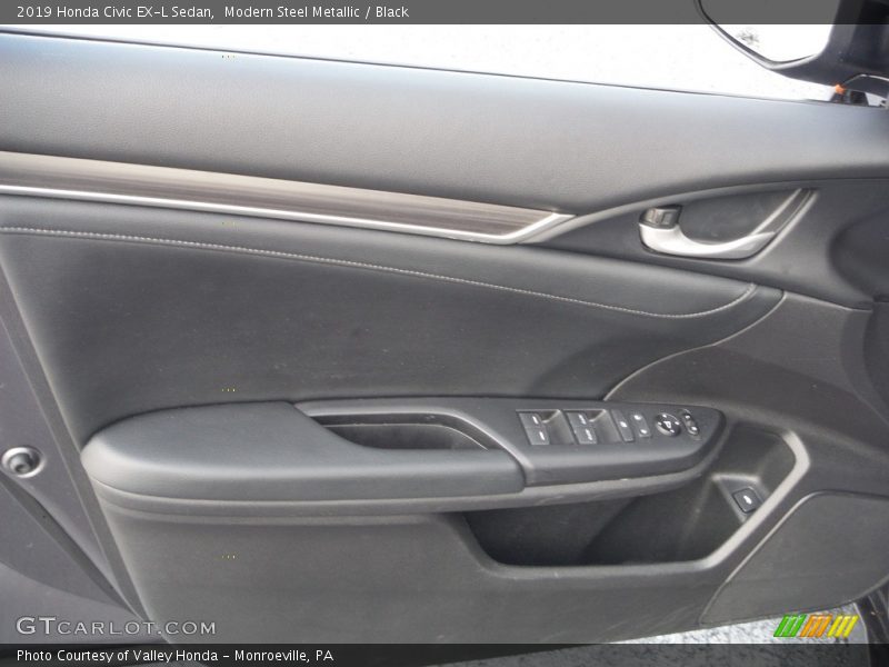 Modern Steel Metallic / Black 2019 Honda Civic EX-L Sedan