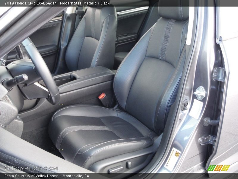 Modern Steel Metallic / Black 2019 Honda Civic EX-L Sedan