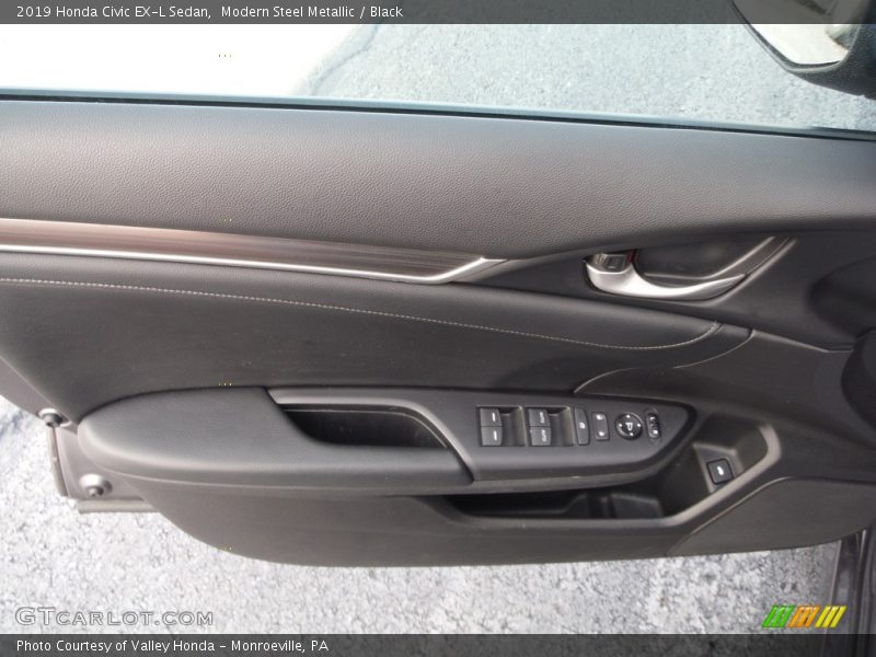 Modern Steel Metallic / Black 2019 Honda Civic EX-L Sedan
