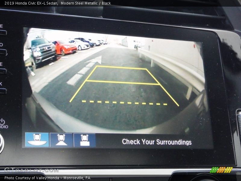 Modern Steel Metallic / Black 2019 Honda Civic EX-L Sedan