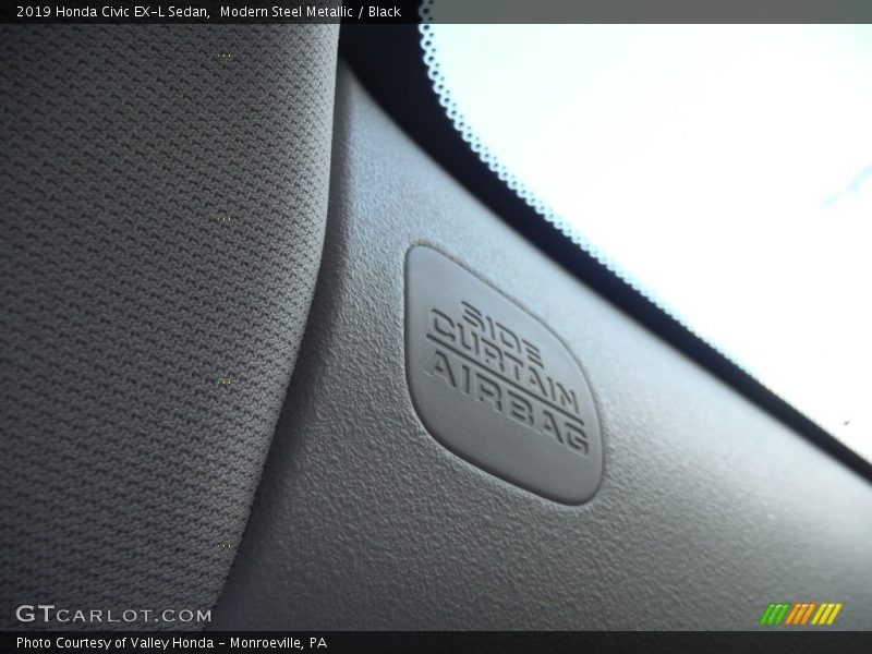 Modern Steel Metallic / Black 2019 Honda Civic EX-L Sedan