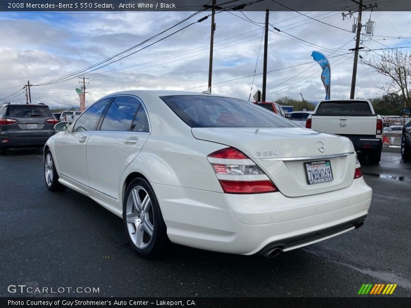 Arctic White / Black 2008 Mercedes-Benz S 550 Sedan
