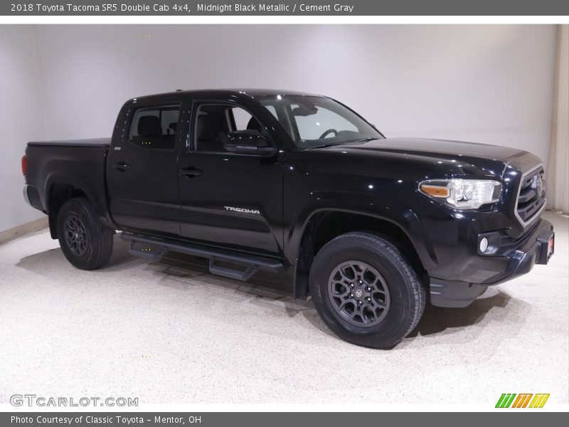 Midnight Black Metallic / Cement Gray 2018 Toyota Tacoma SR5 Double Cab 4x4