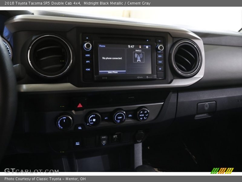 Midnight Black Metallic / Cement Gray 2018 Toyota Tacoma SR5 Double Cab 4x4