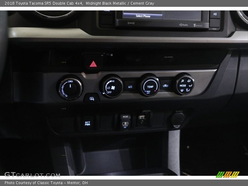 Midnight Black Metallic / Cement Gray 2018 Toyota Tacoma SR5 Double Cab 4x4