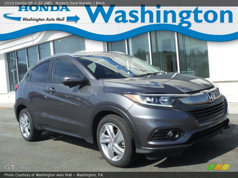 Modern Steel Metallic / Black 2019 Honda HR-V EX AWD