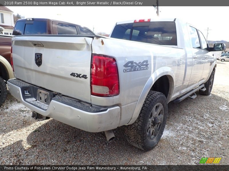 Bright Silver Metallic / Black/Diesel Gray 2018 Ram 2500 Big Horn Mega Cab 4x4