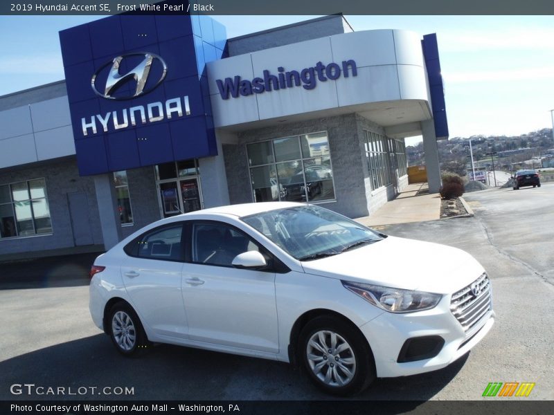 Frost White Pearl / Black 2019 Hyundai Accent SE