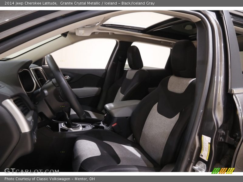 Granite Crystal Metallic / Iceland - Black/Iceland Gray 2014 Jeep Cherokee Latitude