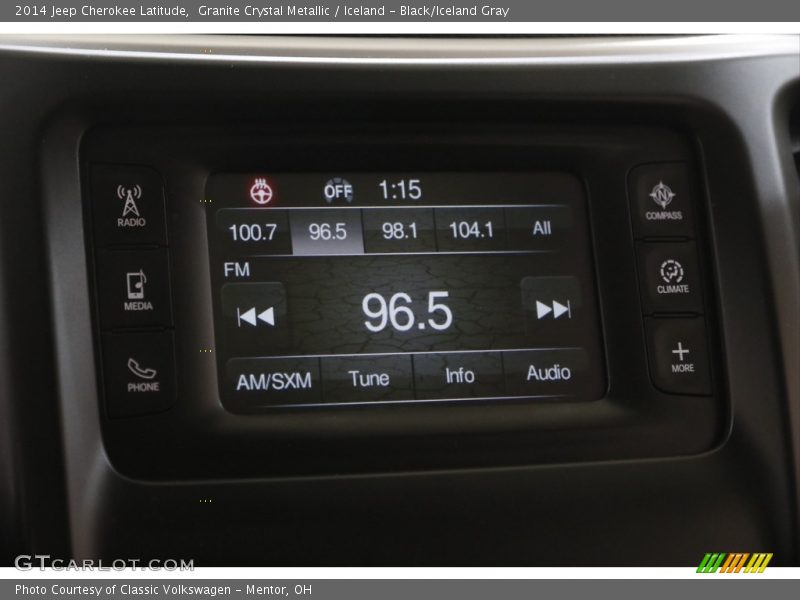 Granite Crystal Metallic / Iceland - Black/Iceland Gray 2014 Jeep Cherokee Latitude