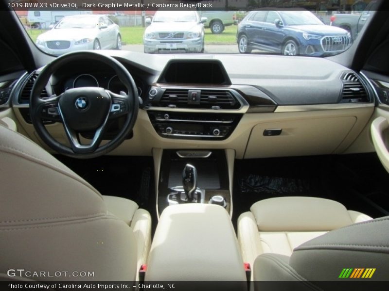 Dark Graphite Metallic / Canberra Beige/Black 2019 BMW X3 sDrive30i