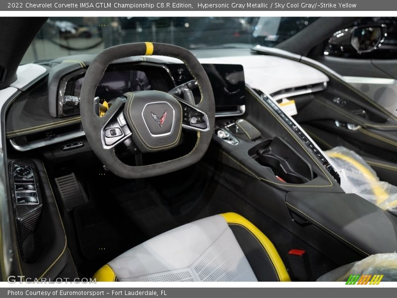  2022 Corvette IMSA GTLM Championship C8.R Edition Sky Cool Gray/­Strike Yellow Interior