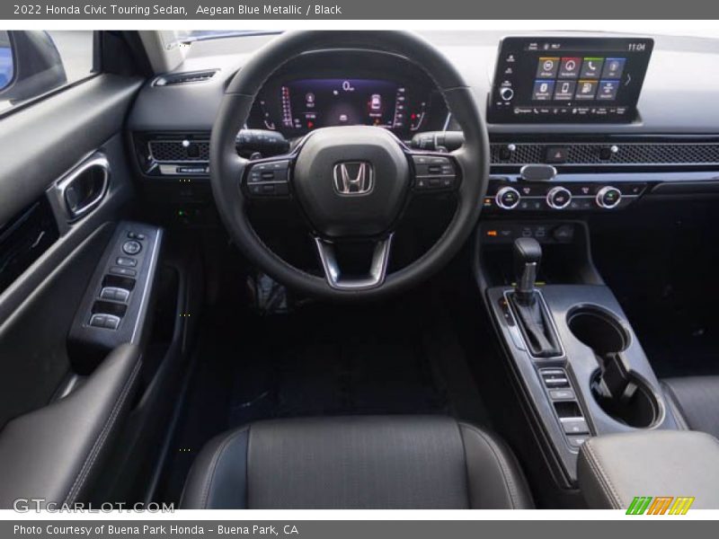Aegean Blue Metallic / Black 2022 Honda Civic Touring Sedan