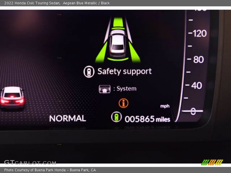 Aegean Blue Metallic / Black 2022 Honda Civic Touring Sedan