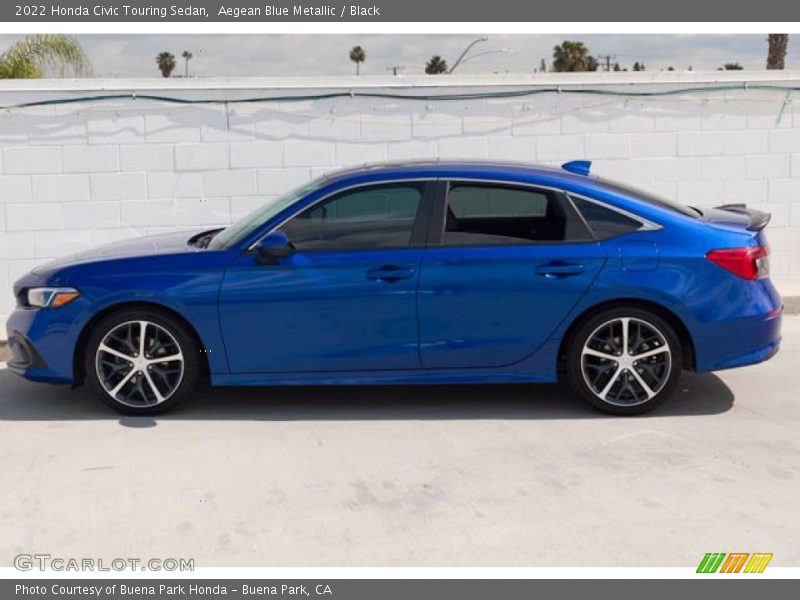 Aegean Blue Metallic / Black 2022 Honda Civic Touring Sedan