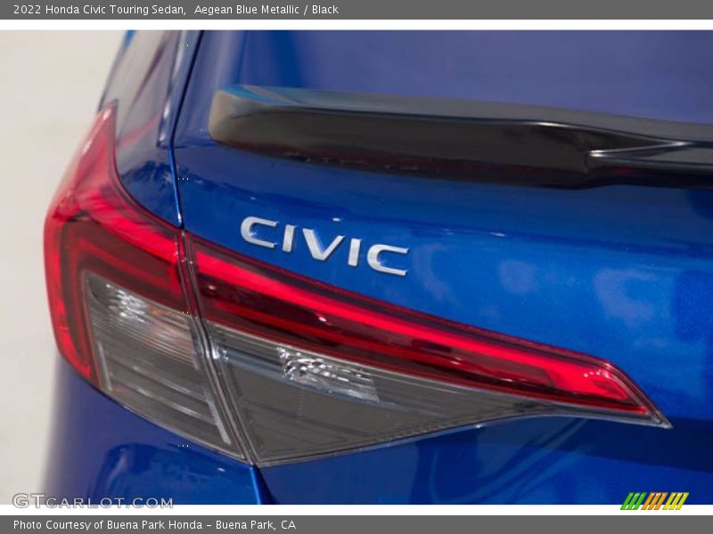 Aegean Blue Metallic / Black 2022 Honda Civic Touring Sedan