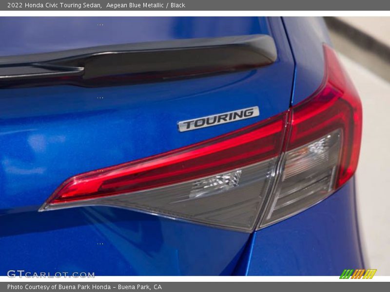 Aegean Blue Metallic / Black 2022 Honda Civic Touring Sedan