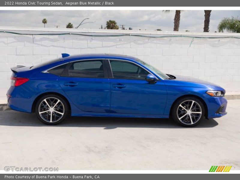 Aegean Blue Metallic / Black 2022 Honda Civic Touring Sedan