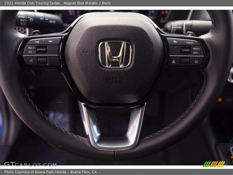 Aegean Blue Metallic / Black 2022 Honda Civic Touring Sedan