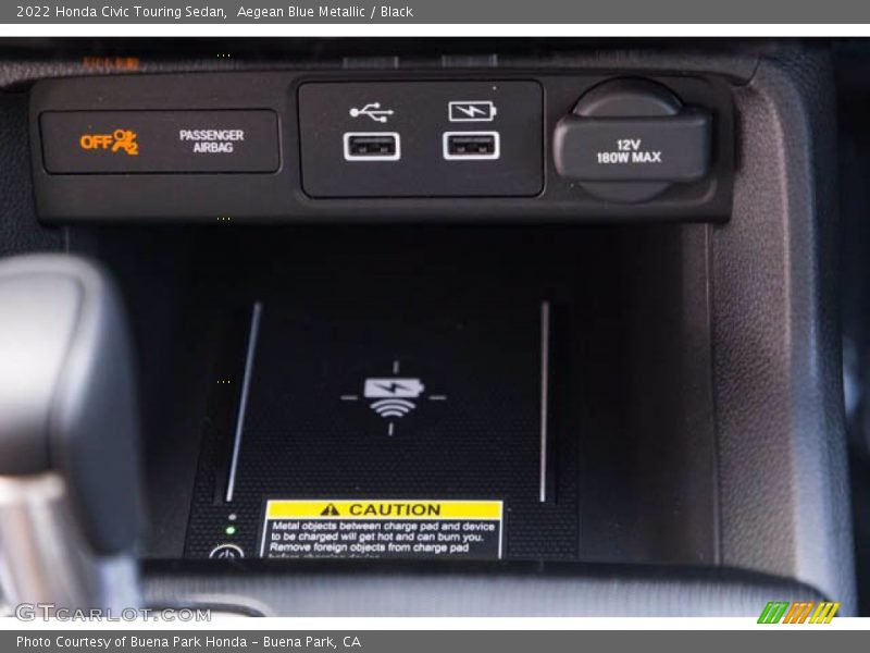 Aegean Blue Metallic / Black 2022 Honda Civic Touring Sedan