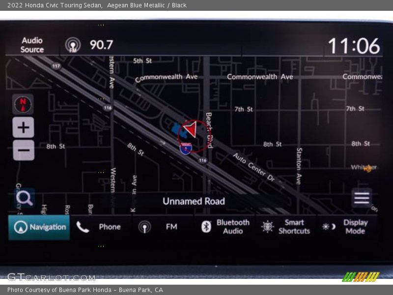 Aegean Blue Metallic / Black 2022 Honda Civic Touring Sedan