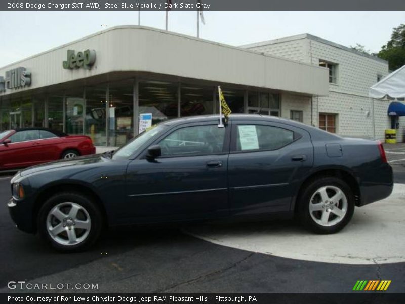 Steel Blue Metallic / Dark Slate Gray 2008 Dodge Charger SXT AWD