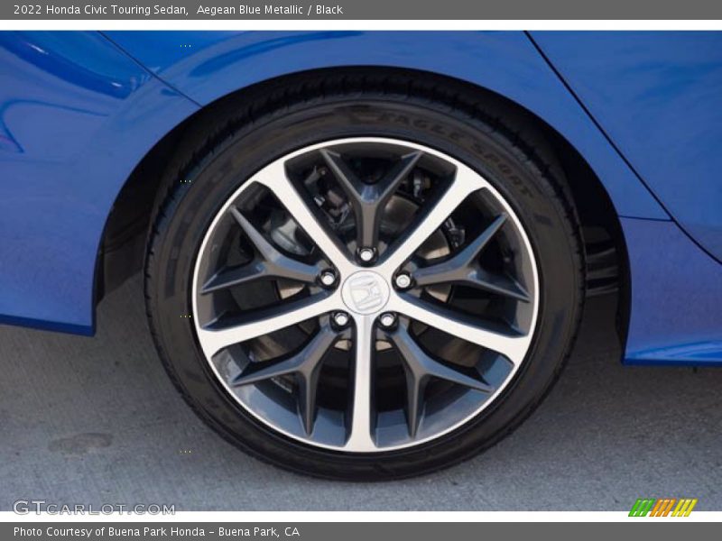 Aegean Blue Metallic / Black 2022 Honda Civic Touring Sedan