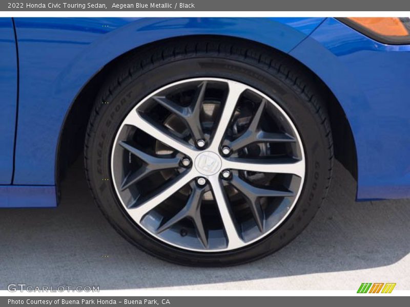 Aegean Blue Metallic / Black 2022 Honda Civic Touring Sedan
