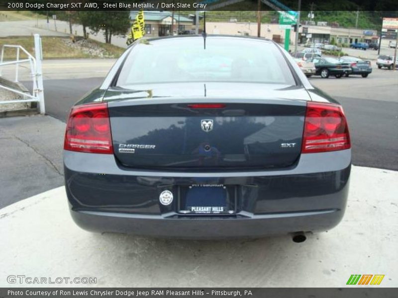 Steel Blue Metallic / Dark Slate Gray 2008 Dodge Charger SXT AWD