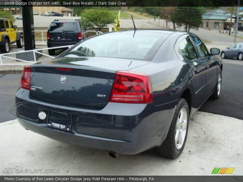 Steel Blue Metallic / Dark Slate Gray 2008 Dodge Charger SXT AWD