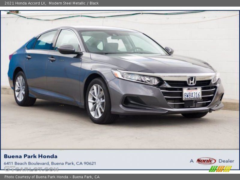 Modern Steel Metallic / Black 2021 Honda Accord LX