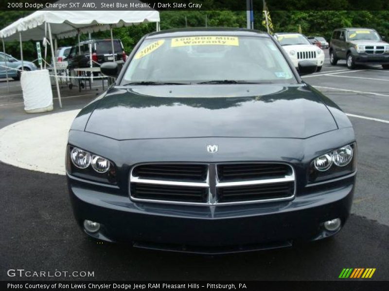Steel Blue Metallic / Dark Slate Gray 2008 Dodge Charger SXT AWD