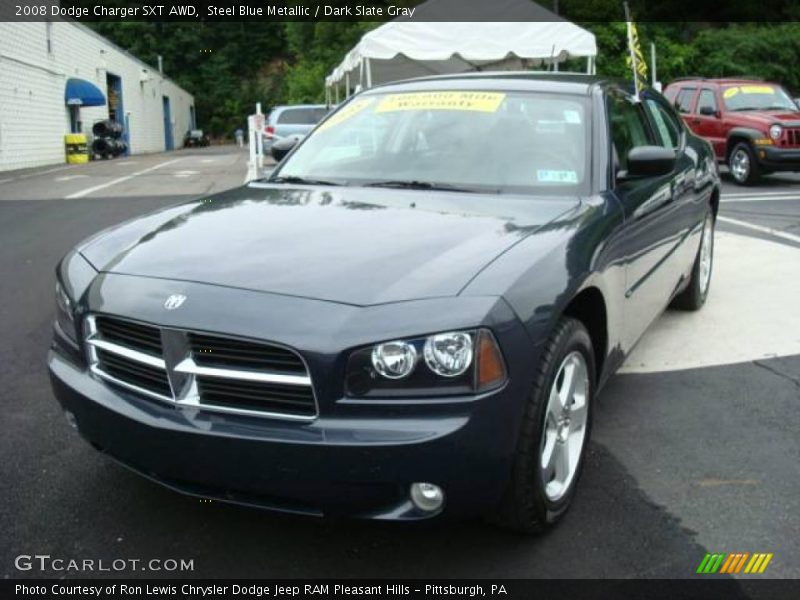 Steel Blue Metallic / Dark Slate Gray 2008 Dodge Charger SXT AWD