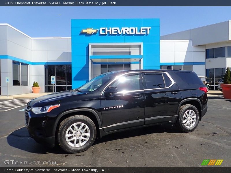 Mosaic Black Metallic / Jet Black 2019 Chevrolet Traverse LS AWD