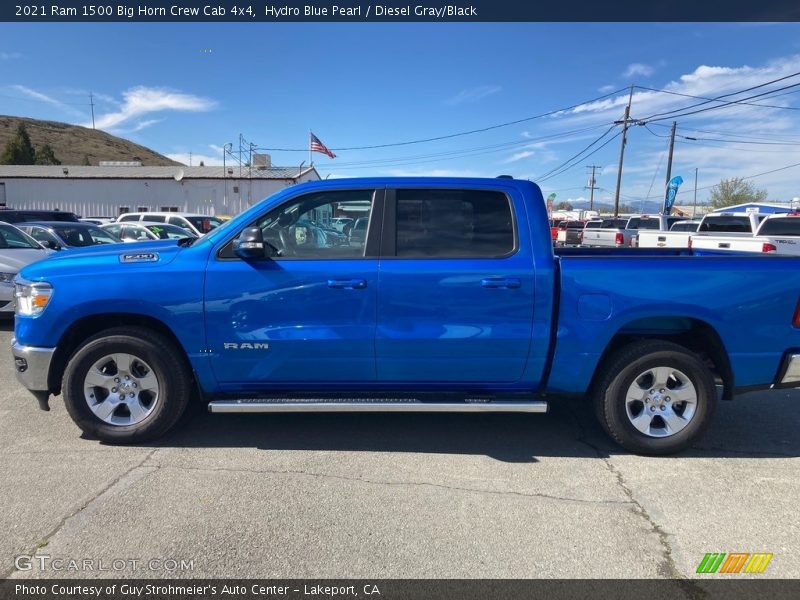 Hydro Blue Pearl / Diesel Gray/Black 2021 Ram 1500 Big Horn Crew Cab 4x4