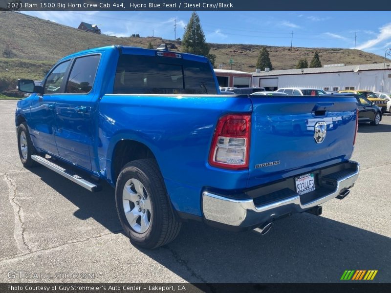 Hydro Blue Pearl / Diesel Gray/Black 2021 Ram 1500 Big Horn Crew Cab 4x4