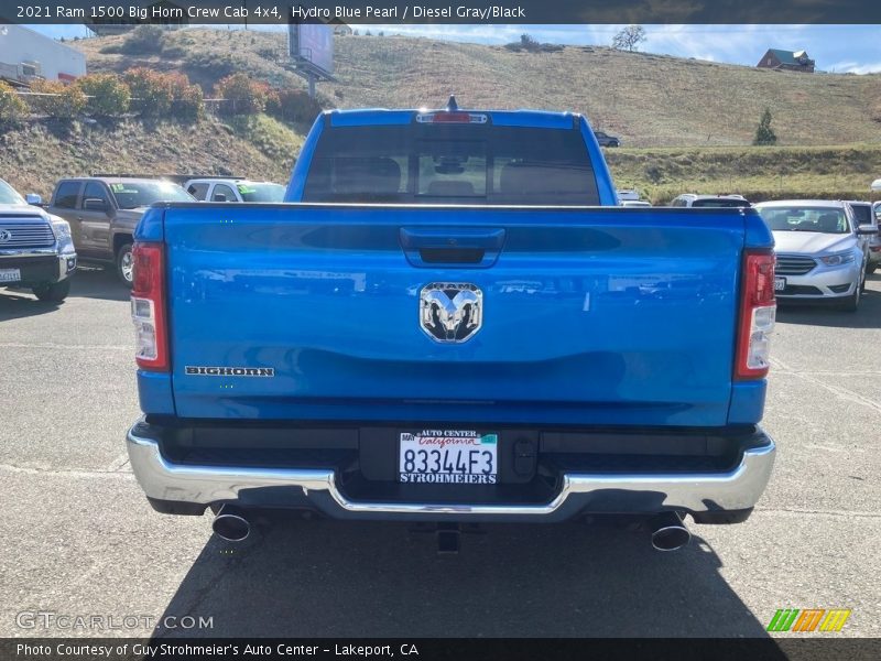 Hydro Blue Pearl / Diesel Gray/Black 2021 Ram 1500 Big Horn Crew Cab 4x4