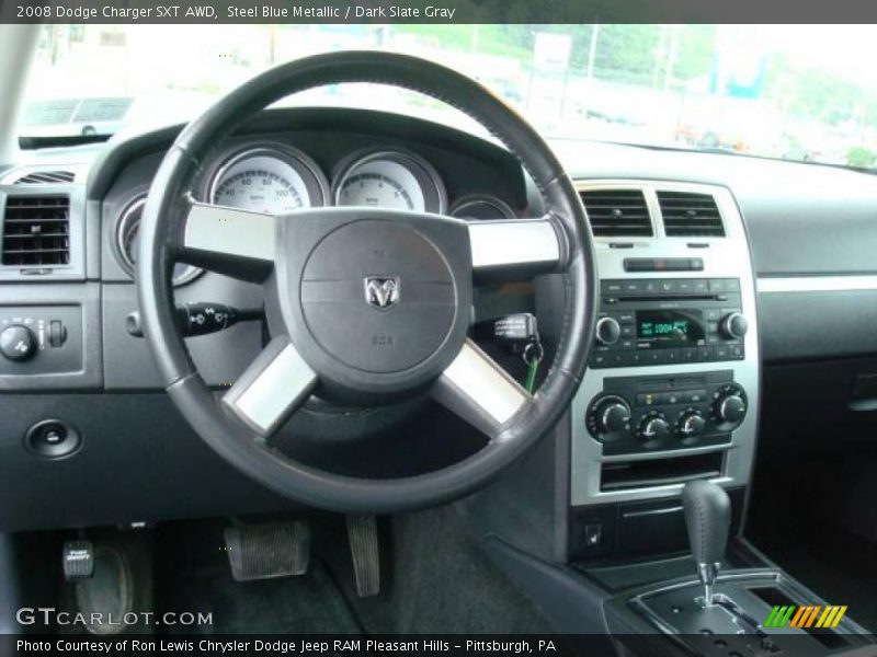 Steel Blue Metallic / Dark Slate Gray 2008 Dodge Charger SXT AWD