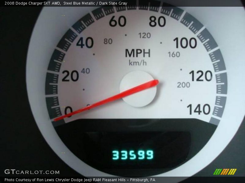 Steel Blue Metallic / Dark Slate Gray 2008 Dodge Charger SXT AWD