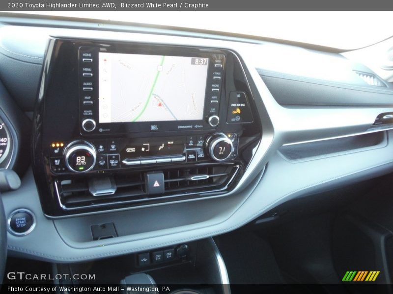Blizzard White Pearl / Graphite 2020 Toyota Highlander Limited AWD