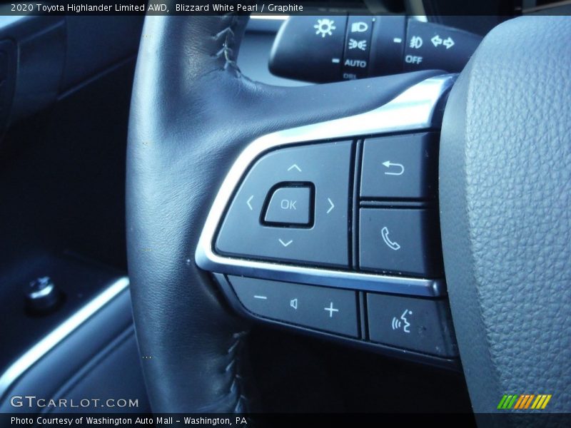 Blizzard White Pearl / Graphite 2020 Toyota Highlander Limited AWD