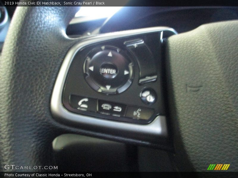 Sonic Gray Pearl / Black 2019 Honda Civic EX Hatchback