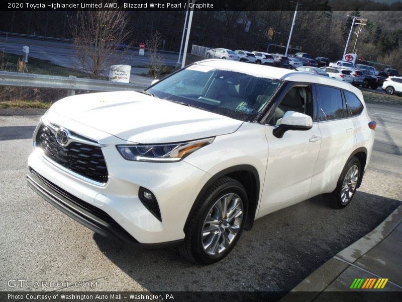 Blizzard White Pearl / Graphite 2020 Toyota Highlander Limited AWD