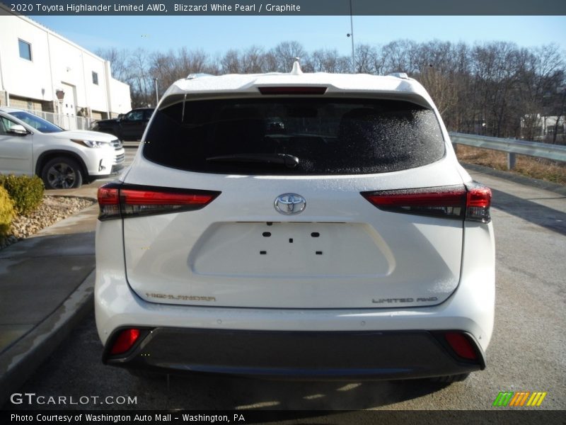 Blizzard White Pearl / Graphite 2020 Toyota Highlander Limited AWD