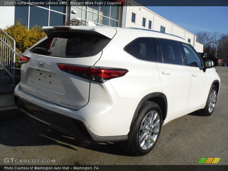 Blizzard White Pearl / Graphite 2020 Toyota Highlander Limited AWD