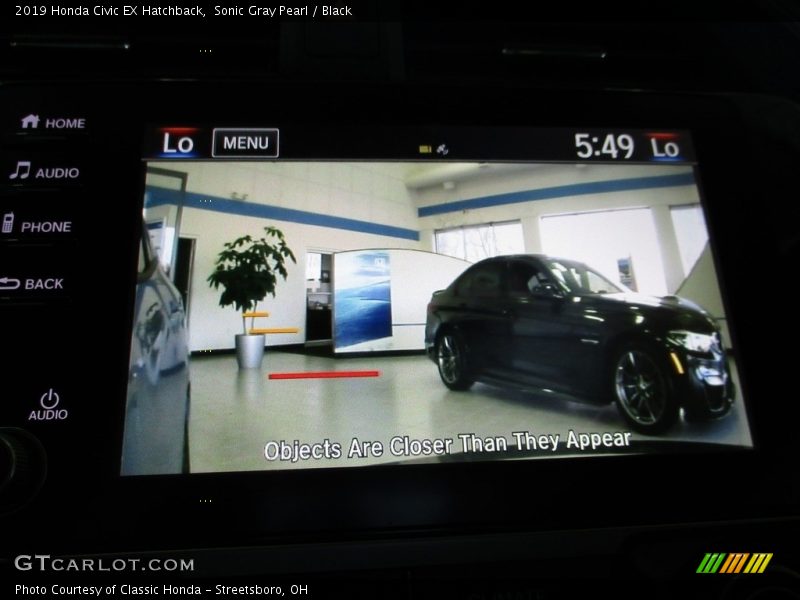 Sonic Gray Pearl / Black 2019 Honda Civic EX Hatchback