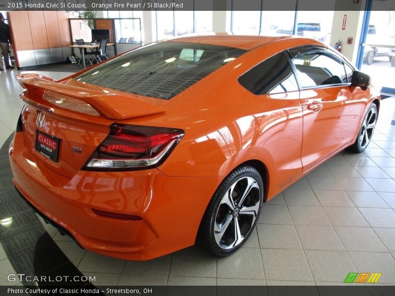 Orange Fire Pearl / Si Black/Red 2015 Honda Civic Si Coupe