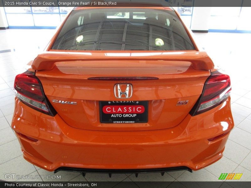 Orange Fire Pearl / Si Black/Red 2015 Honda Civic Si Coupe