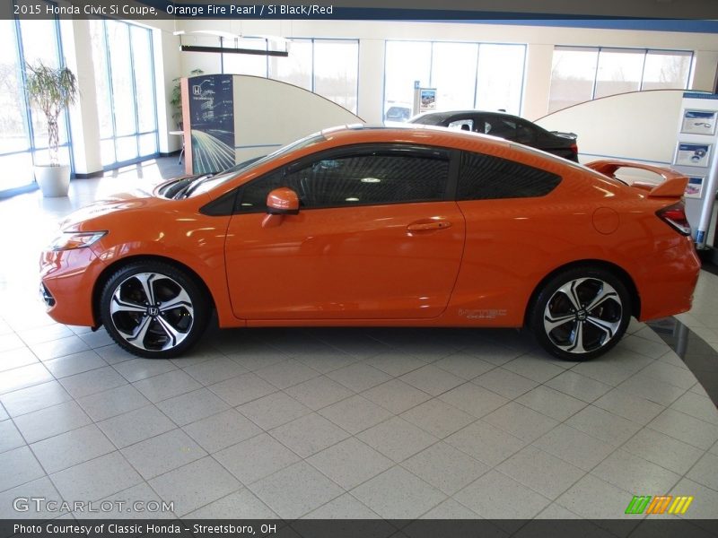 Orange Fire Pearl / Si Black/Red 2015 Honda Civic Si Coupe